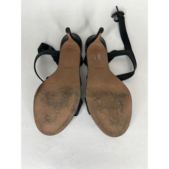 Coach Black Leather Open Toe Ankle Strap Heel Sandals Women Sz 7.5B US/38EU - Picture 7 of 13